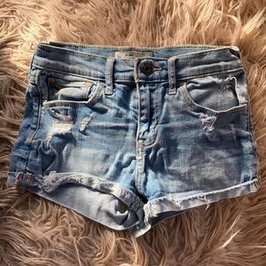Abercrombie Kids distressed jean shorts